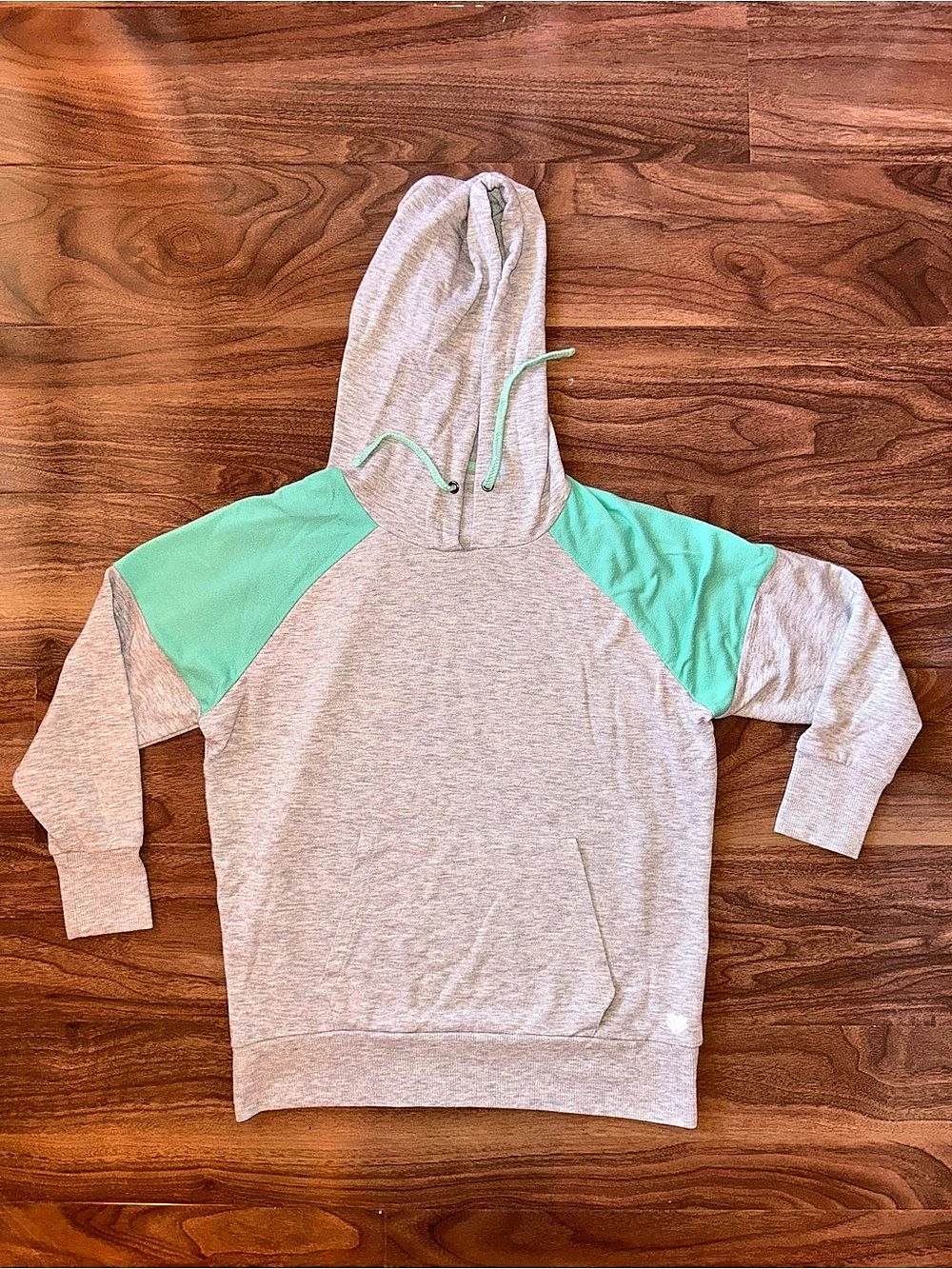 Color Block Hoodie Gray & Green XXL